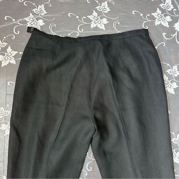 MaxMara Black 100% Linen Trousers with Hem Zip Detail - Picture 6 of 12